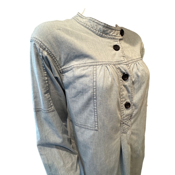 Isabel Marant Étoile Anise Denim Dress 34 S Blue Boho Relaxed Long Sleeve Cotton - Picture 7 of 11